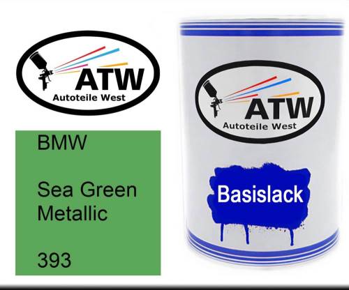 BMW, Sea Green Metallic, 393: 500ml Lackdose, von ATW Autoteile West.